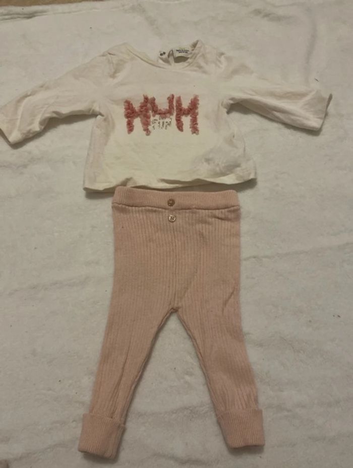 Ensemble bébé fille avec veste en jean - photo numéro 2