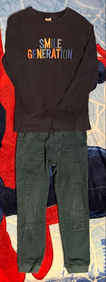 Ensemble jeans jogger + t-shirt ML garçon 7/8 ans