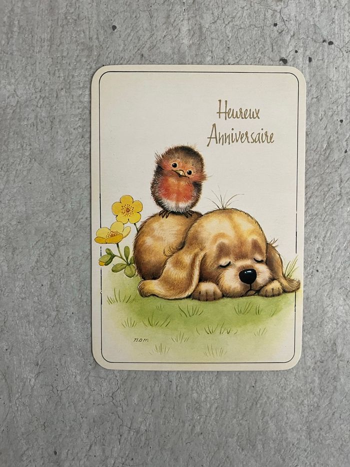 Carte heureux anniversaire oiseaux