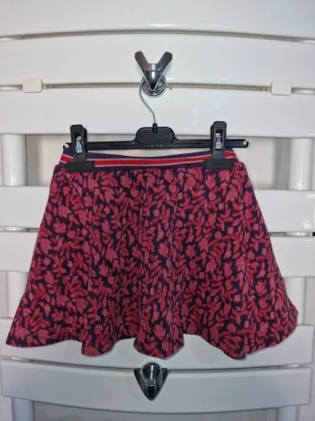 jupe épaisse violet et rouge Du pareil au même