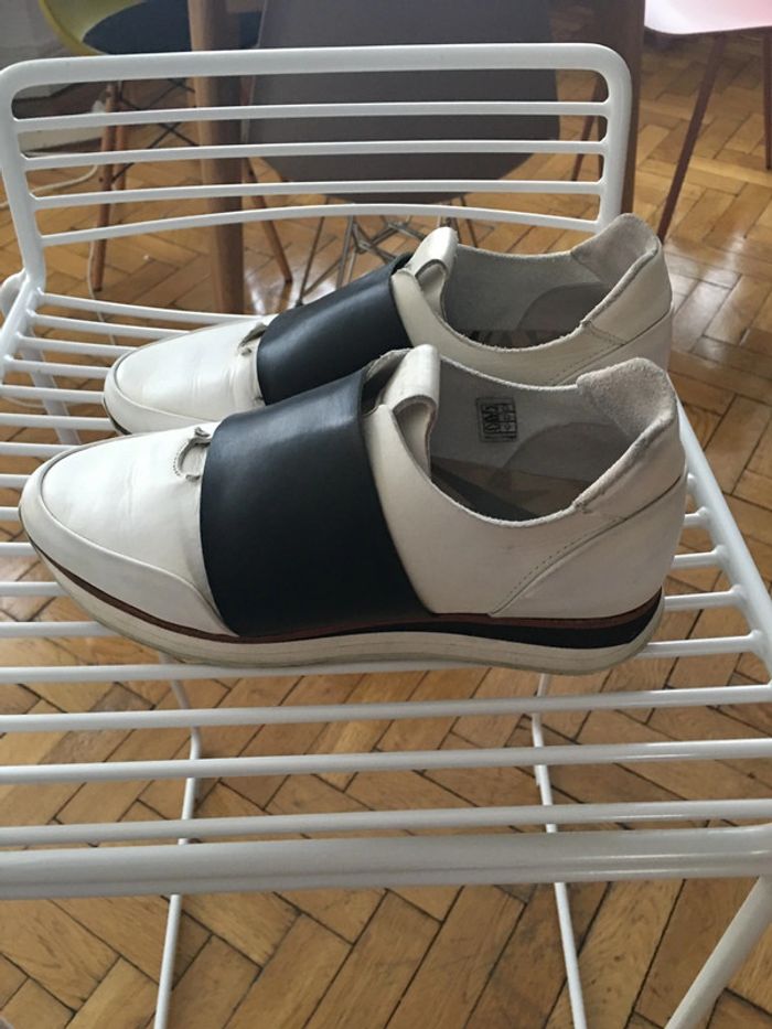 Baskets blanche tout cuir - photo numéro 4