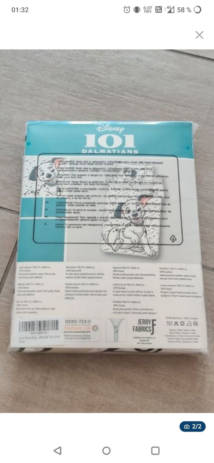 Housse couette lit enfant 101 dalmatien Disney neuf - photo numéro 2