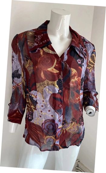 Chemisier rouge fleuris Christine Laure taille 42