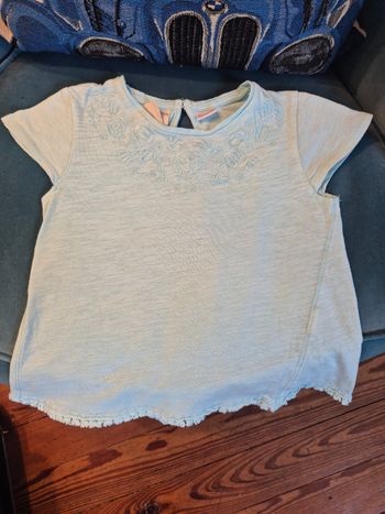Tee-shirt Zara Babygirl t. 2/3 ans bleu clair