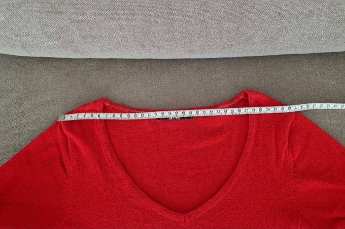 Pull fin rouge col v arrondi Mim - photo numéro 9