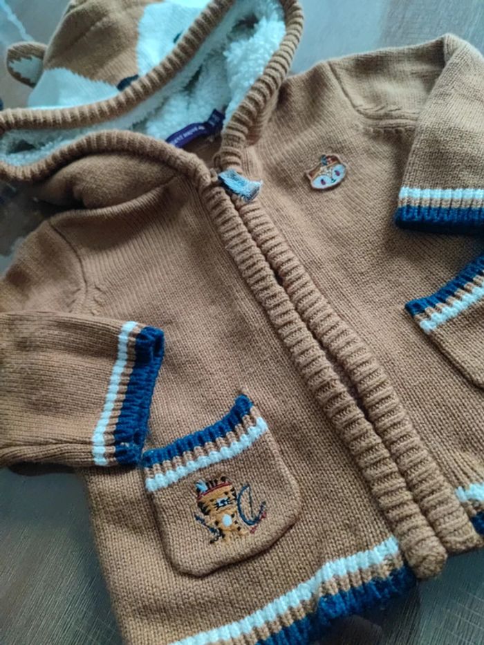 Gilet zippé laine marron - photo numéro 3