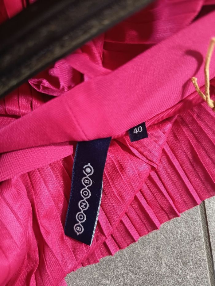 Jupe longue plissée rose fushia bonobo taille 40 neuve - photo numéro 4