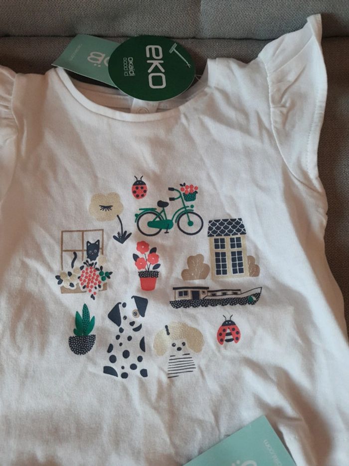 Ensemble Obaïbi taille 3 mois tee-shirt et short neuf avec étiquettes - photo numéro 2