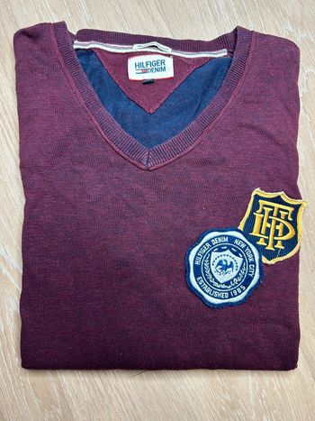 Pull homme bordeaux Tommy Hilfiger Amercican Brand