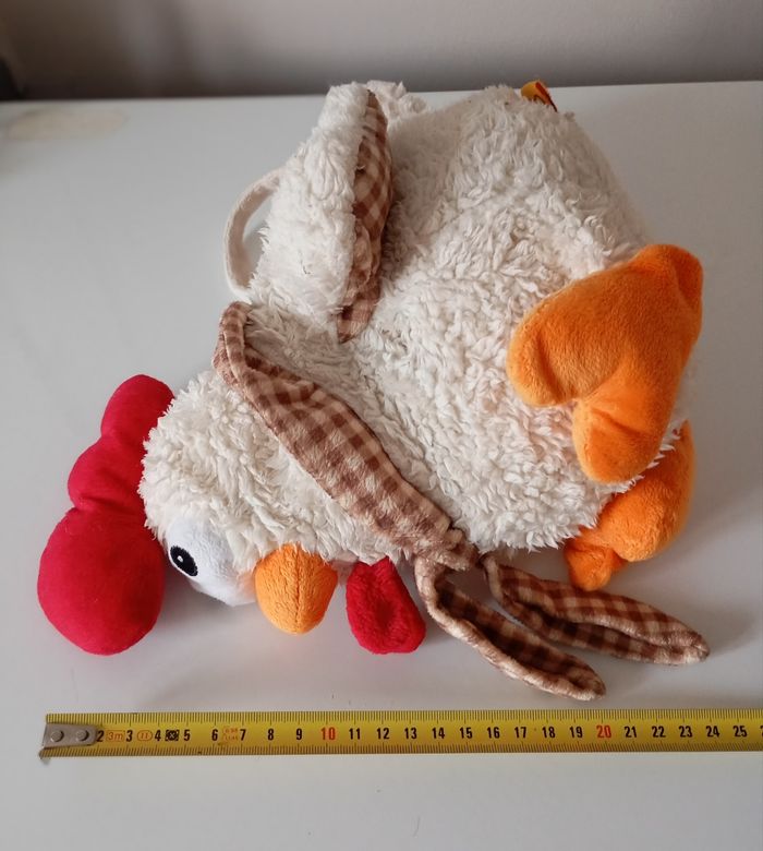 Peluche  poule  cocotte coq .  Sac avec anses . Très bon état - photo numéro 9