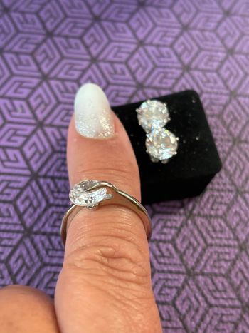 ensemble solitaire et boucles d'oreilles