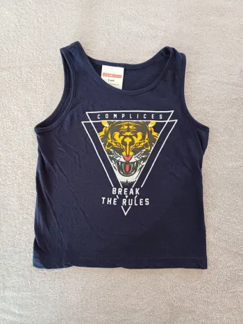 Tee-shirt marine Complices 5 ans (réf perso V55)(familleac72)