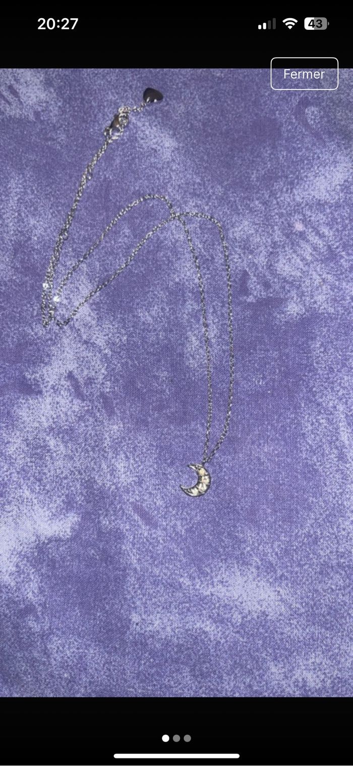Collier argenté Lune