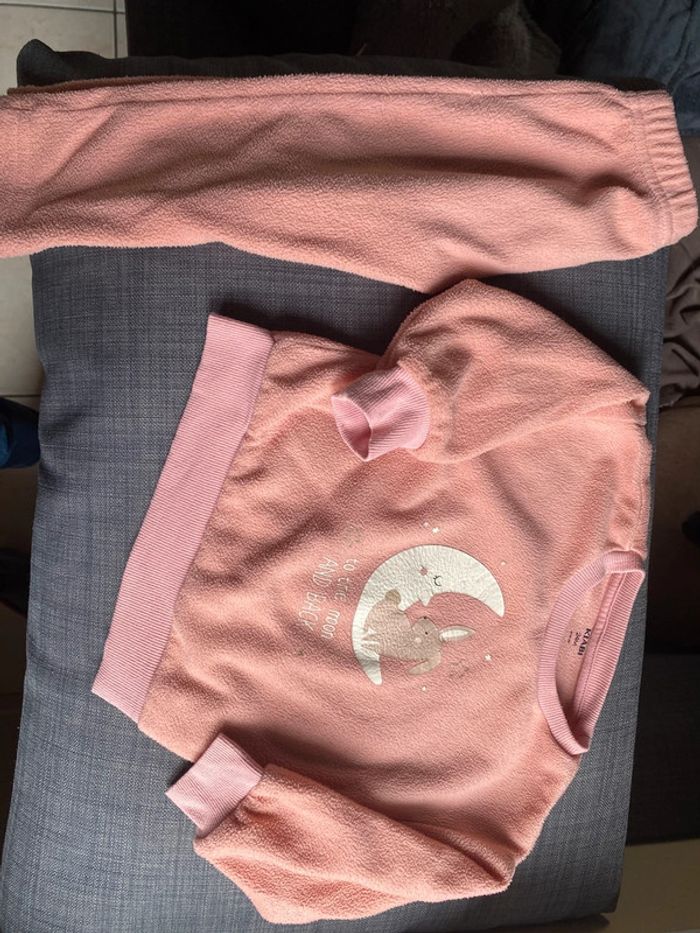 Pyjama lune polaire rose 24m Kiabi - photo numéro 3