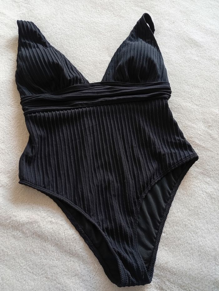 Maillot de bain côtelé noir, femme 38 - photo numéro 4