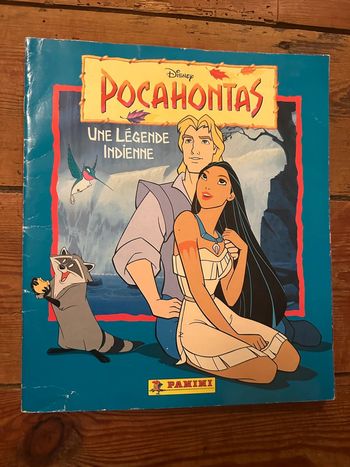 Livre album Panini images stickers autocollants complet Pocahontas une légende indienne Disney