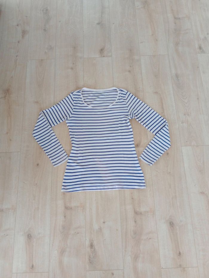 T-shirt manches longues femme M rayé c85 - photo numéro 10