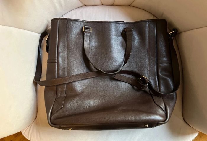 Yves Saint Laurent – Sac besace "Ycone" grand modèle – Marron chocolat - photo numéro 2