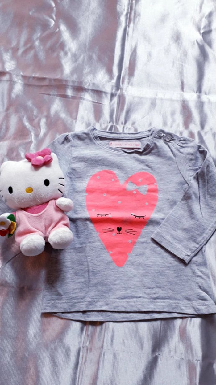 Lot de 3 tee-shirt fantaisie manches longues 12 mois - photo numéro 5