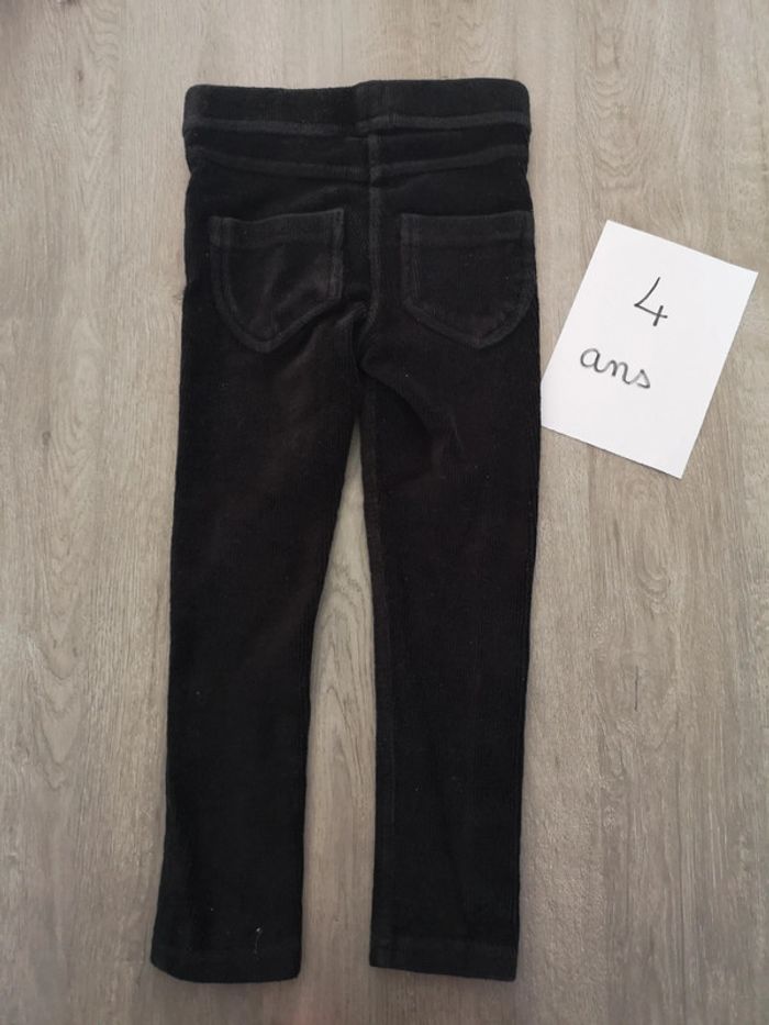 Pantalon côtelé en velour noir 4 ans - photo numéro 4