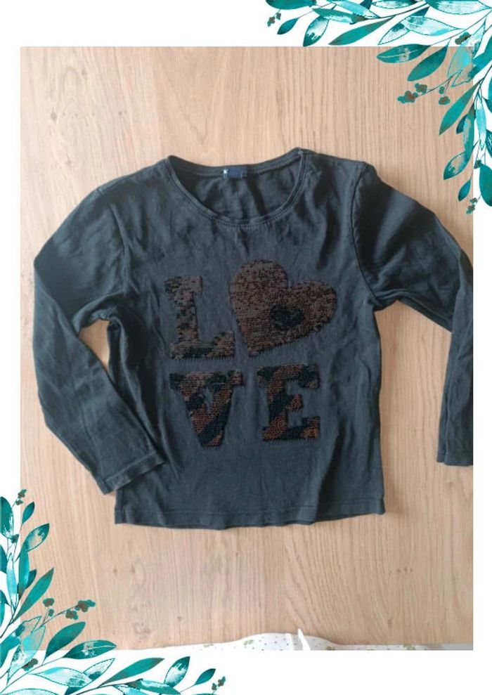 T-shirt manches longues Love 5 ans - photo numéro 3