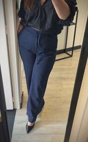 pantalon rayé bleu et blanc New Yorker