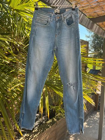 Jean bleu clair skinny troué Only S