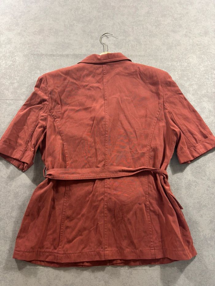 Veste Manche courte en lin Julie Guerlande Taille 40 Couleur Terracota - photo numéro 5