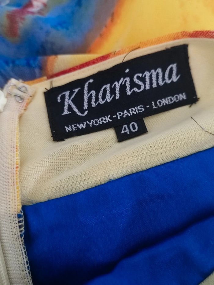 Ensemble robe et étole jaunes à motifs et sequins Kharisma - photo numéro 7