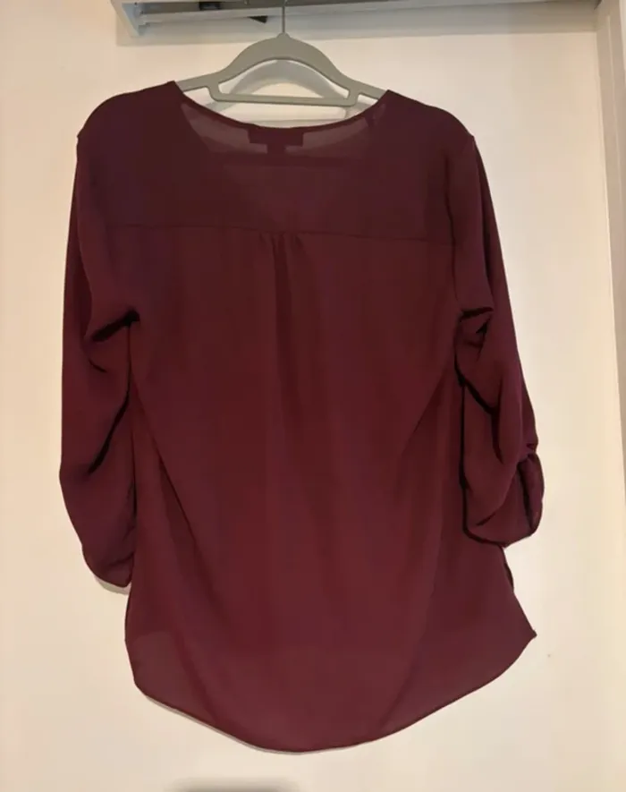 Blouse bordeaux fluide Primark taille 36 - photo numéro 7