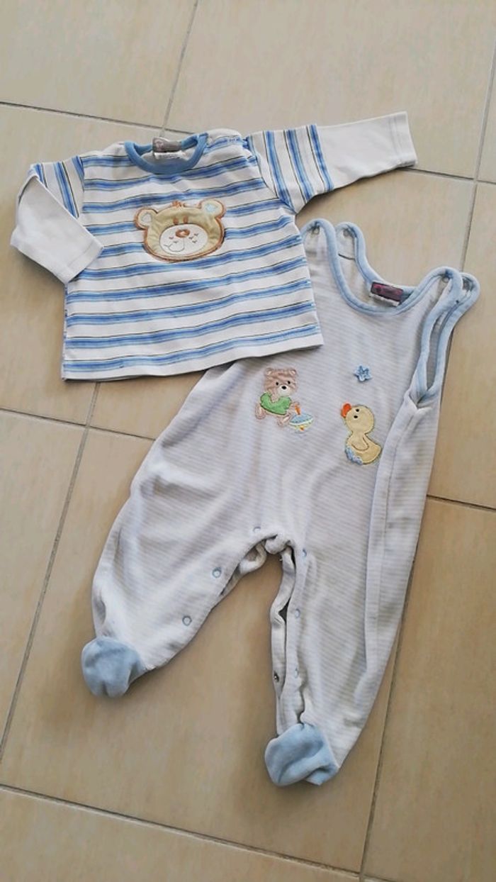 Ensemble salopette t-shirt manches longues Garçon 6 mois