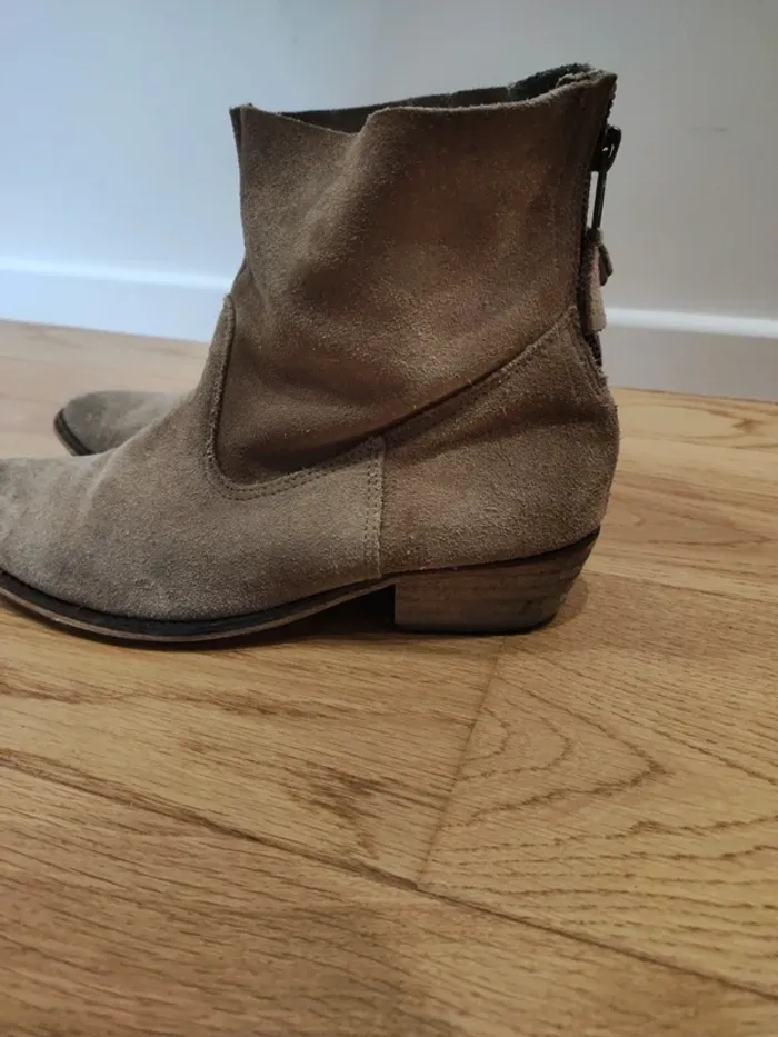 Bottines beige - cuir - 39 - photo numéro 4