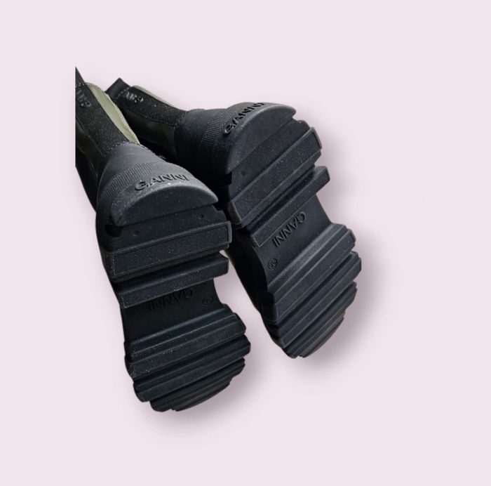 Ganni Bottines Chelsea Chunky Vert Kaki T36 - photo numéro 3