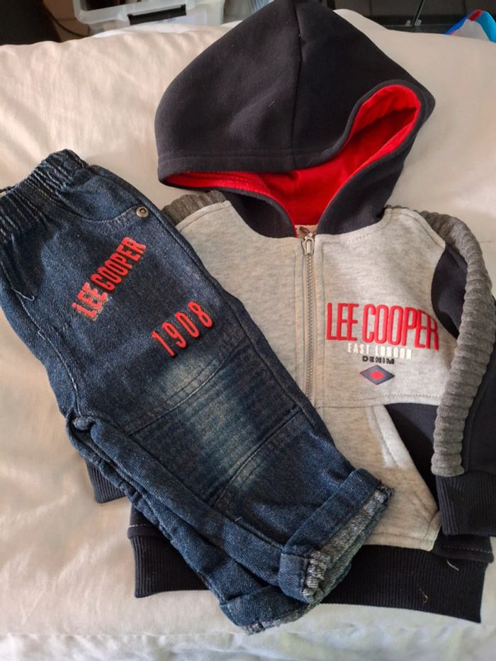 Ensemble jean et gilet à capuche