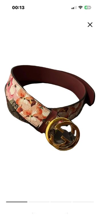 Ceinture Gucci bloomer floral en cuir