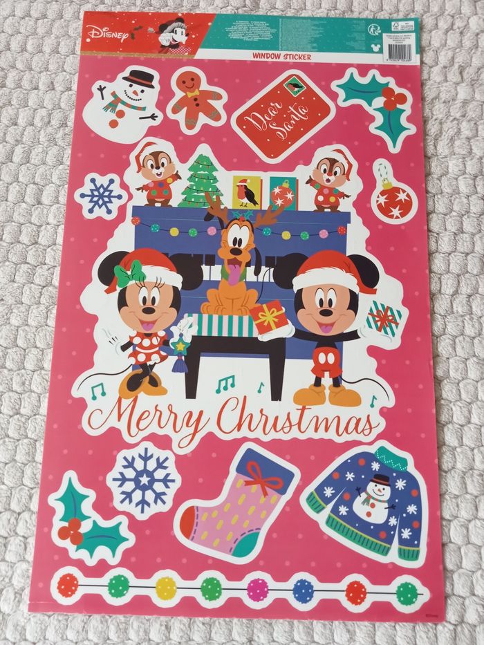Fiche stickers fenêtre Mickey Minnie
