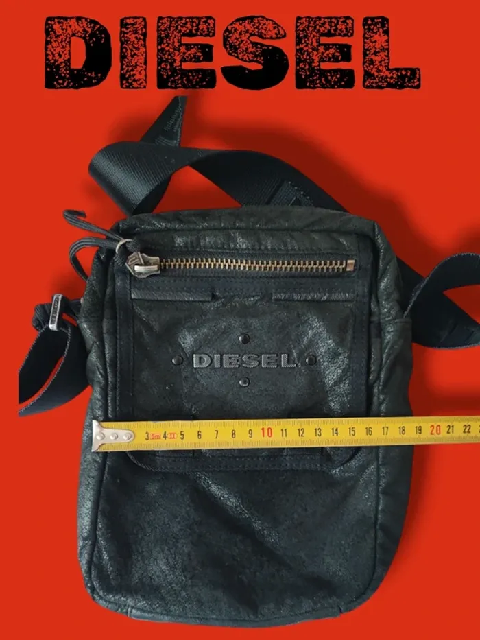Superbe sacoche bandoulière en cuir/daim noire DIESEL - photo numéro 14