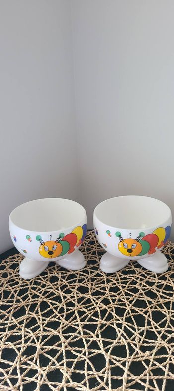Bol avec pieds Arcopal Décor Mille Pattes chenille Vintage