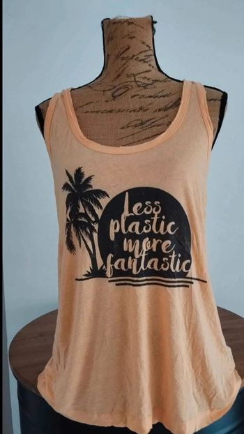 Débardeur abricot taille l avec palmier noir