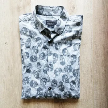 Zara Man Halloween Chemise Crâne Vintage Gris Homme Ouija Wizard Mode (Taille S)