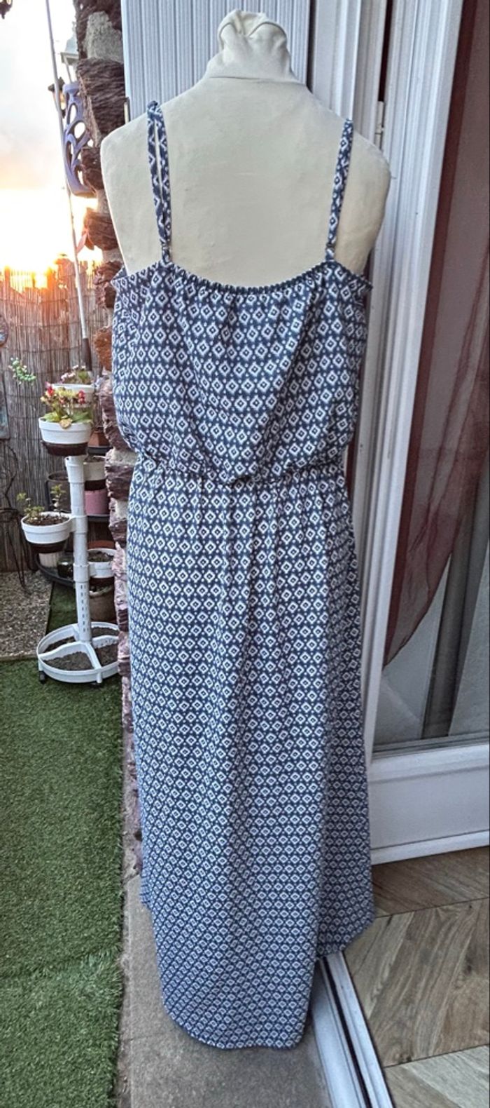 👗 Robe Longue d'Été ONLY – Imprimé Ethnique Bleu & Blanc - photo numéro 6