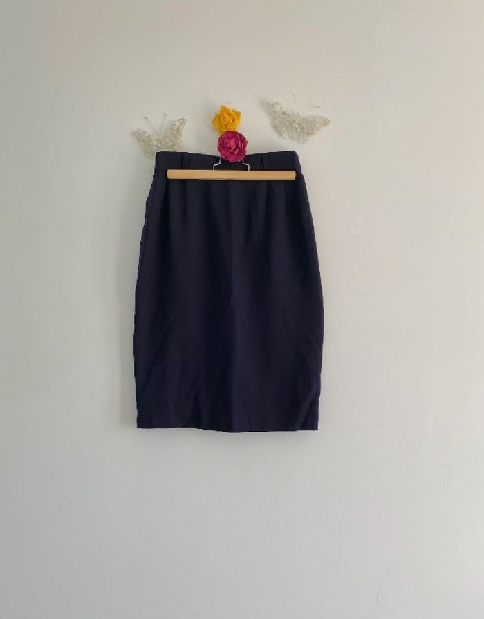 Jean Claire – Jupe de tailleur laine bleue nuit