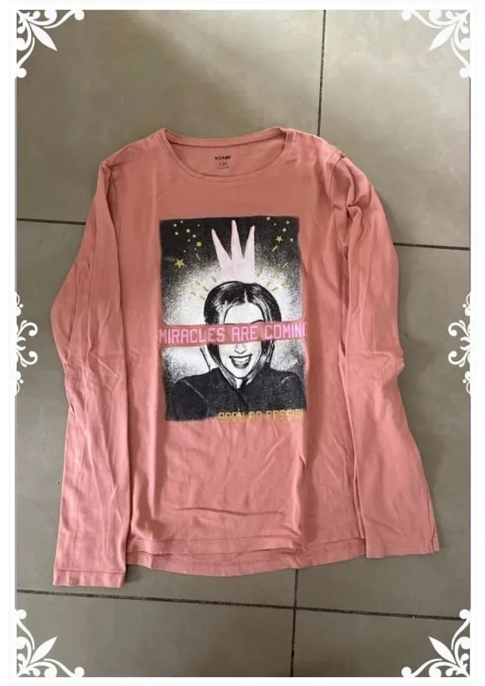 T-shirt manches longues rose enfant fille 12 ans kiabi - photo numéro 2