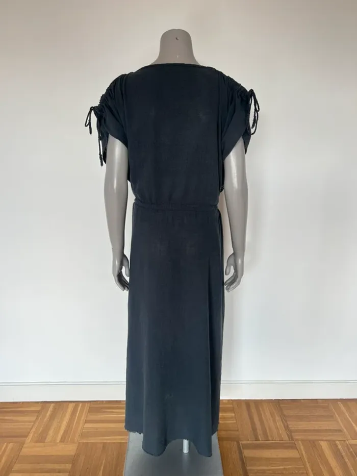 Maison Saint Julien Robe kaftan longue Alexandrie bleu nuit taille S/M - photo numéro 2