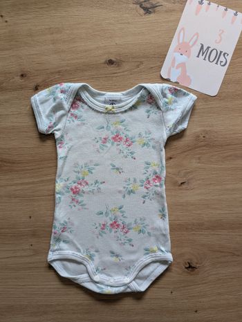 Body manches courtes 3 mois, Petit Bateau