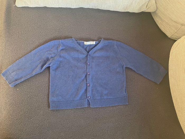 Gilet garçon bleu bout’chou 12 mois