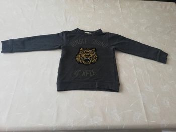 Pull gris manches longues sequins réversibles 5 ans Vertbaudet 3€