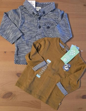 (NEUFS non portés) 🏷🏷🥰💙 polo ml et teeshirt ml 3mois Garçon 💙🥰