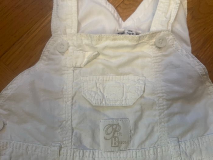 Salopette blanche P'tit Bisou 12 mois - photo numéro 2