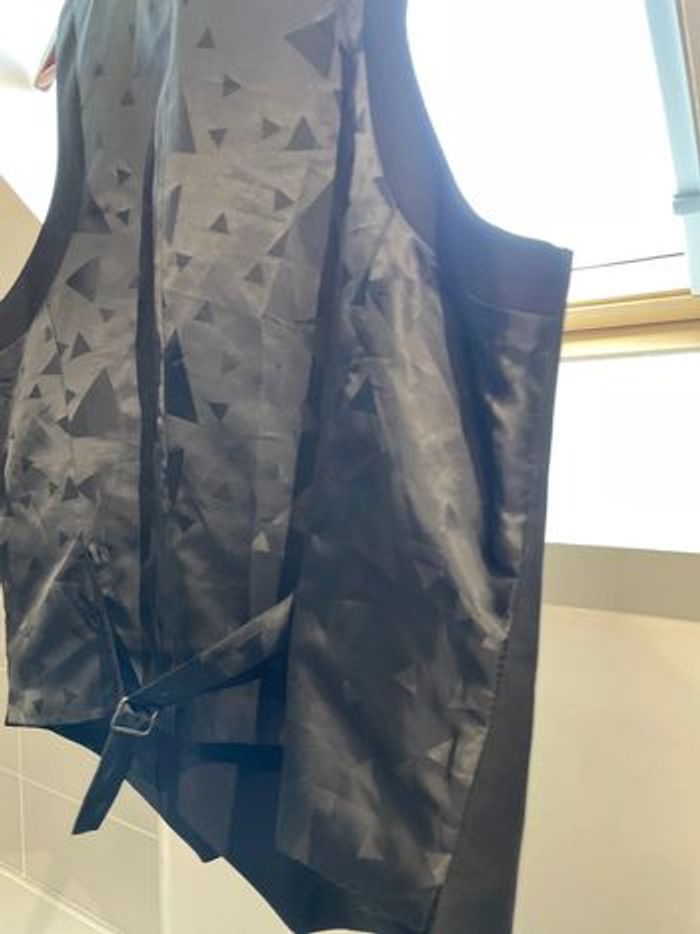 Gilet de costume noir croisé - XL - photo numéro 3